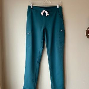 Women's Figs Scrub Pants: Yola Skinny Scrub Pants, Caribbean Blue, Size Small